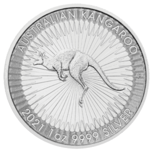 2021 1oz Silver Kangaroo coin reverse