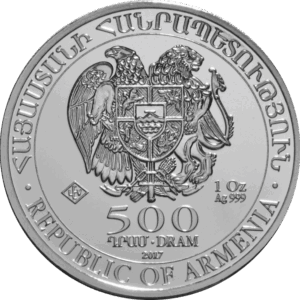 1 oz armenia noah ark silver coin obverse