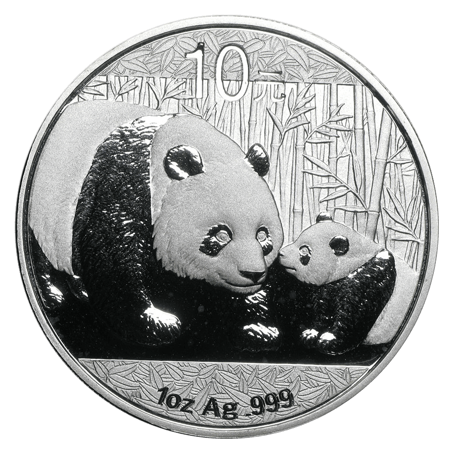 1 oz silver panda obverse