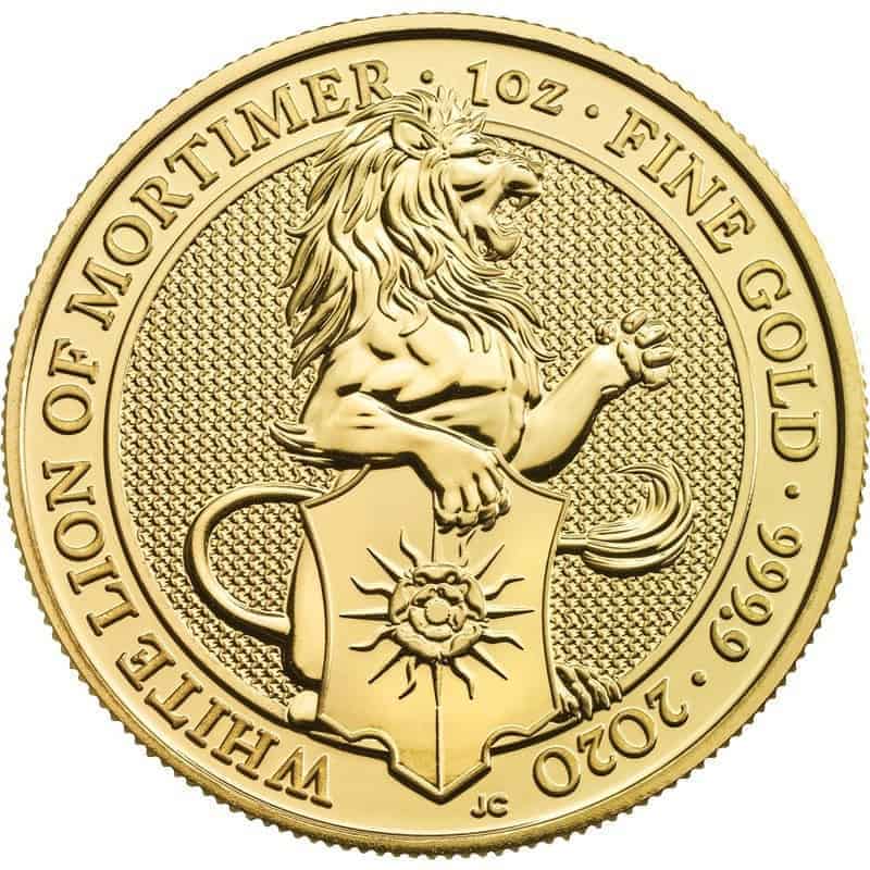 White Lion of Mortimer - Queen's Beasts 1oz Gold Coin 2020