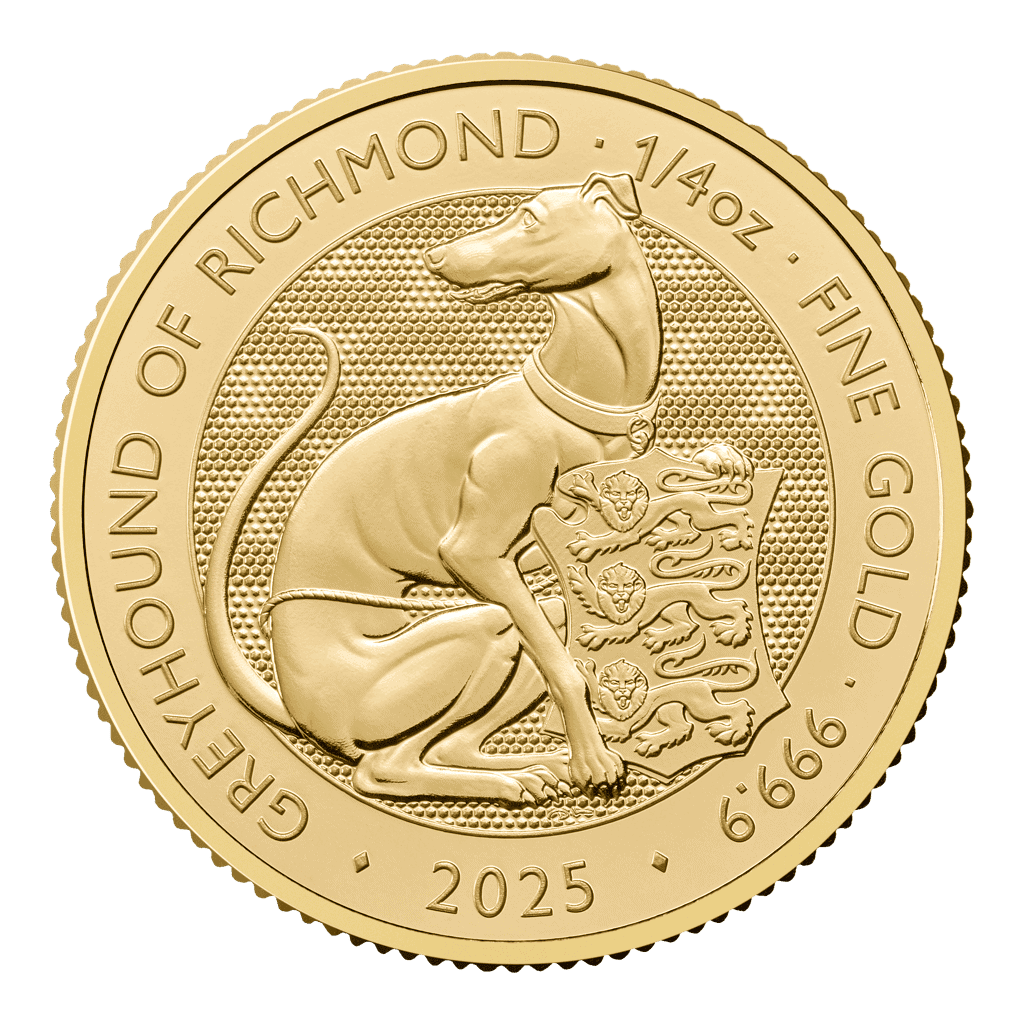 The Greyhound of Richmond Tudor Beasts 1/4oz Gold Coin 2025